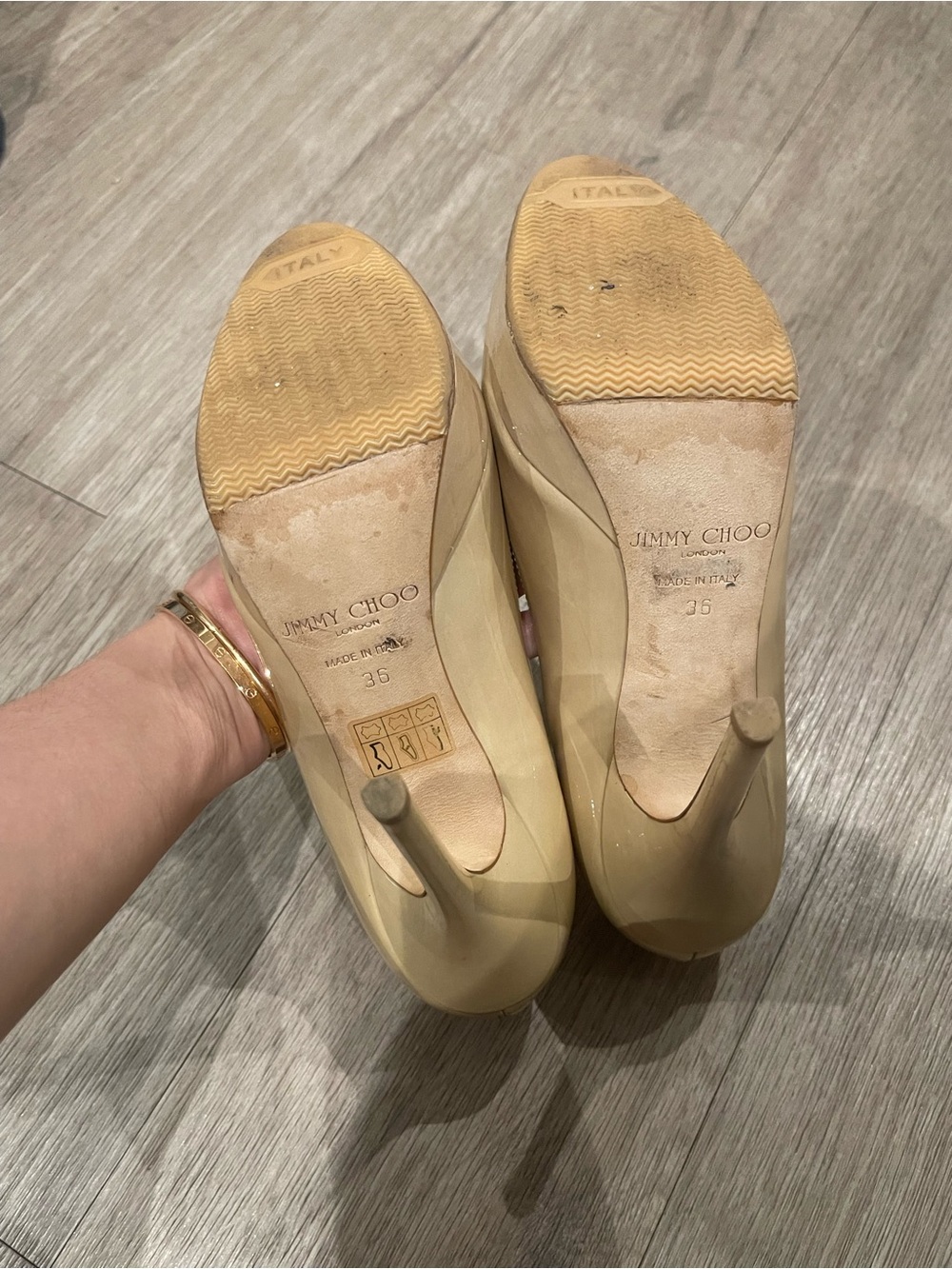 Jimmy Choo Nude Patent Leather Platform Pumps - Size EU 36/ US 6 - Picture 5 of 7